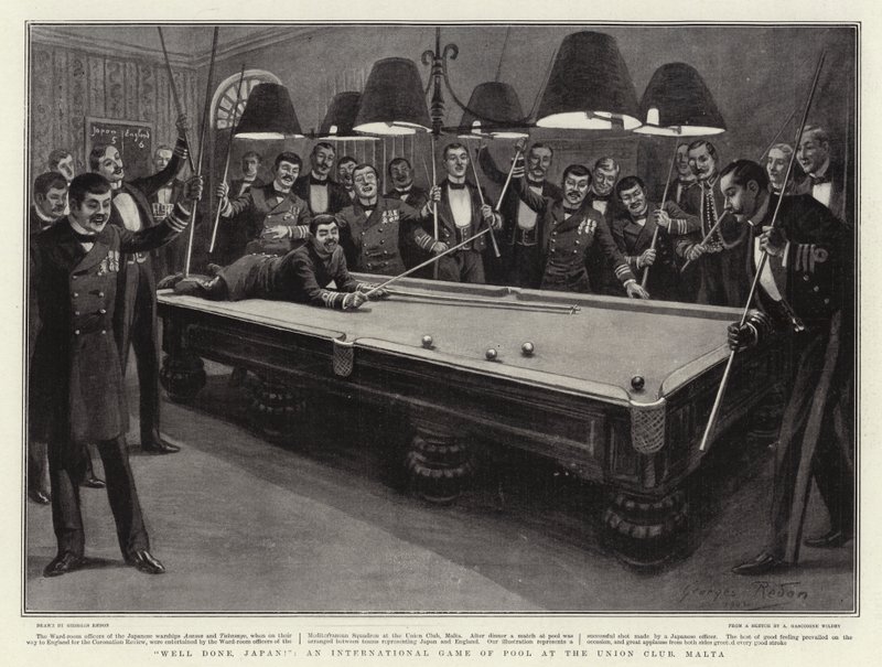 Bien joué, Japon !, un jeu international de billard au Union Club, Malte - Georges Redon