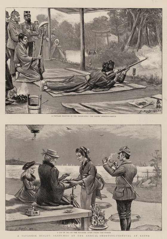 Un Bisley Japonais, Croquis au Festival Annuel de Tir à Kioto - Georges Ferdinand Bigot