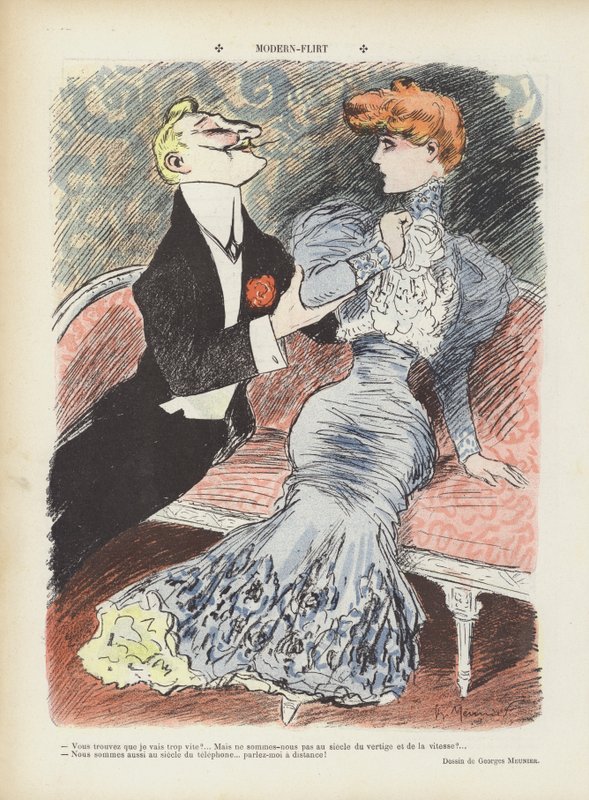 Flirt moderne. Illustration pour Le Rire - Georges Meunier