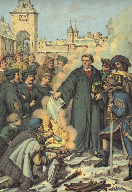 Luther brûle les bulles papales, Wittenberg, 10 décembre 1520 - German School