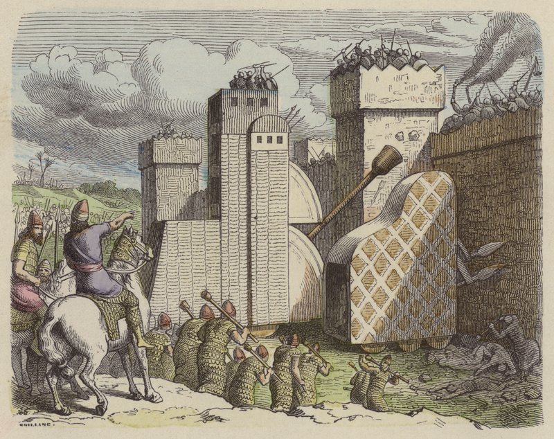 Une armée assyrienne assiégeant une ville - German School
