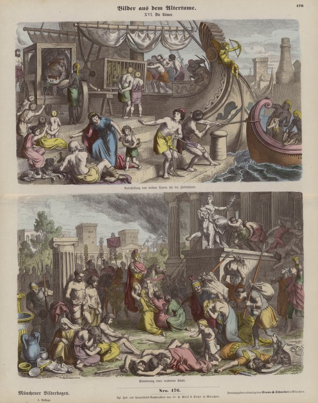 Rome antique (gravure en couleur) - German School