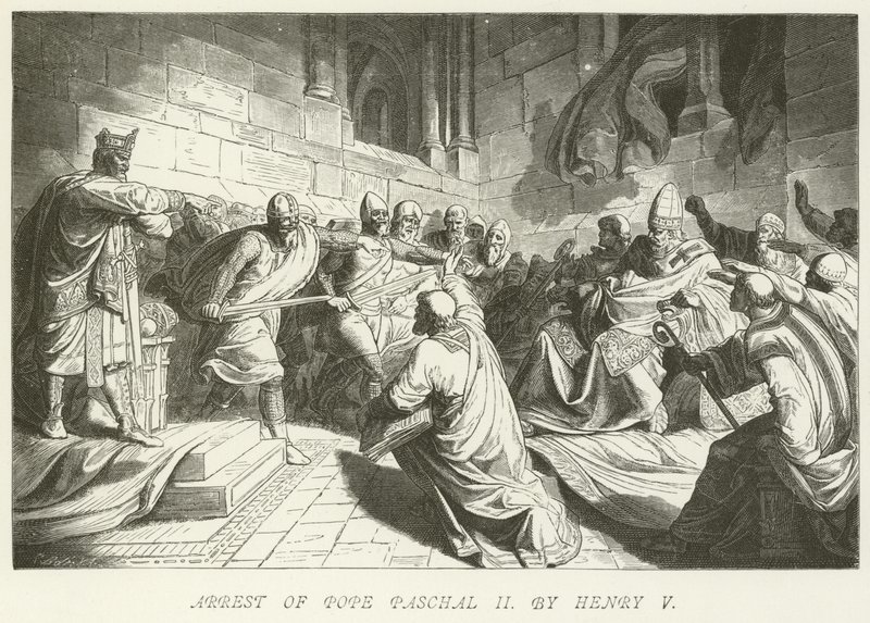 Arrestation du pape Pascal II par Henri V - German School