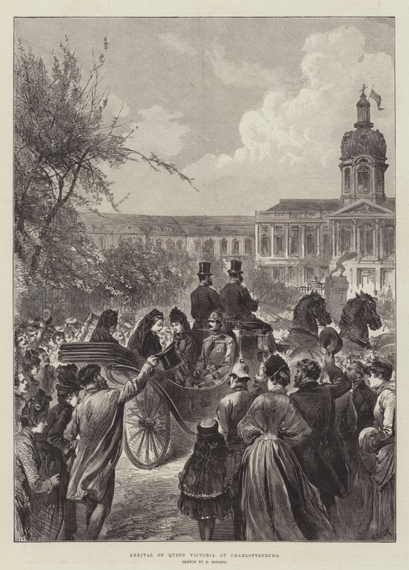 Arrivée de la reine Victoria à Charlottenburg (gravure) - German School