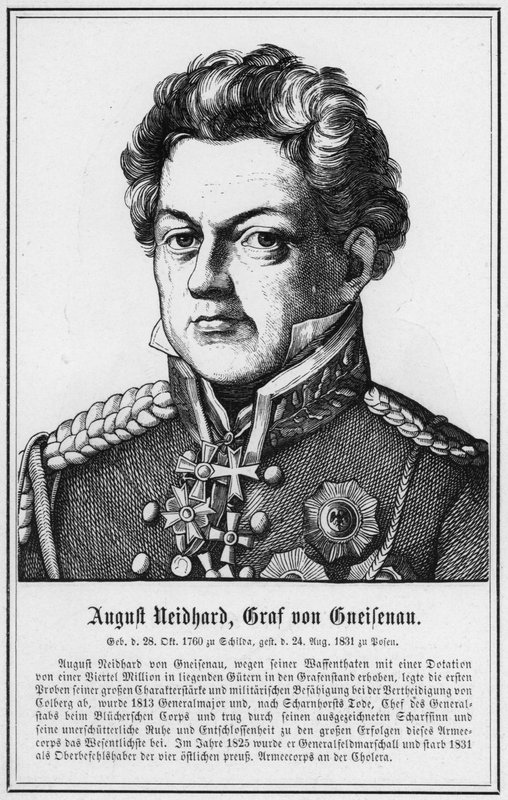 August Neidhard, comte de Gneisenau (gravure) - German School