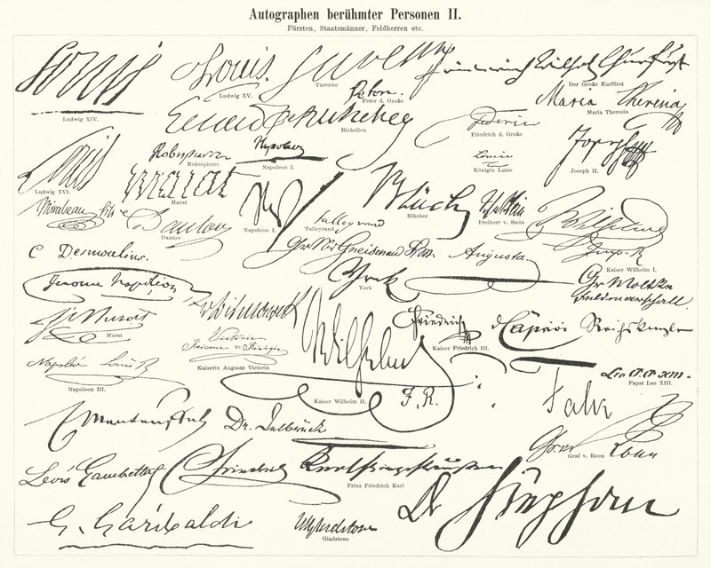 Autographes de personnes célèbres : hommes d