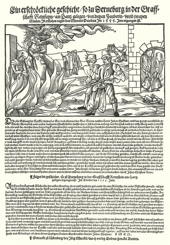 Bûcher de sorcières dans le comté de Regenstein, dans le Harz, Allemagne - German School