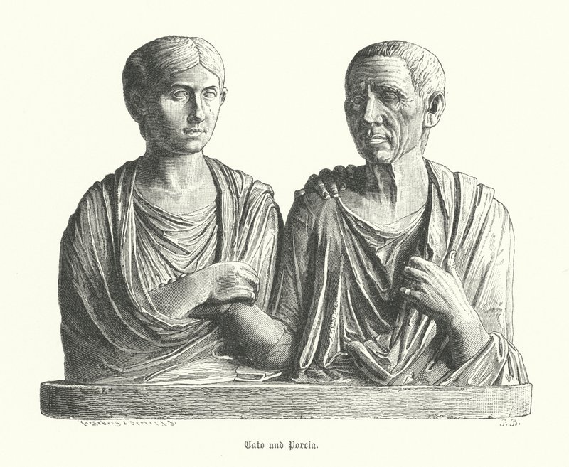 Cato et Porcia, sculpture romaine antique - German School