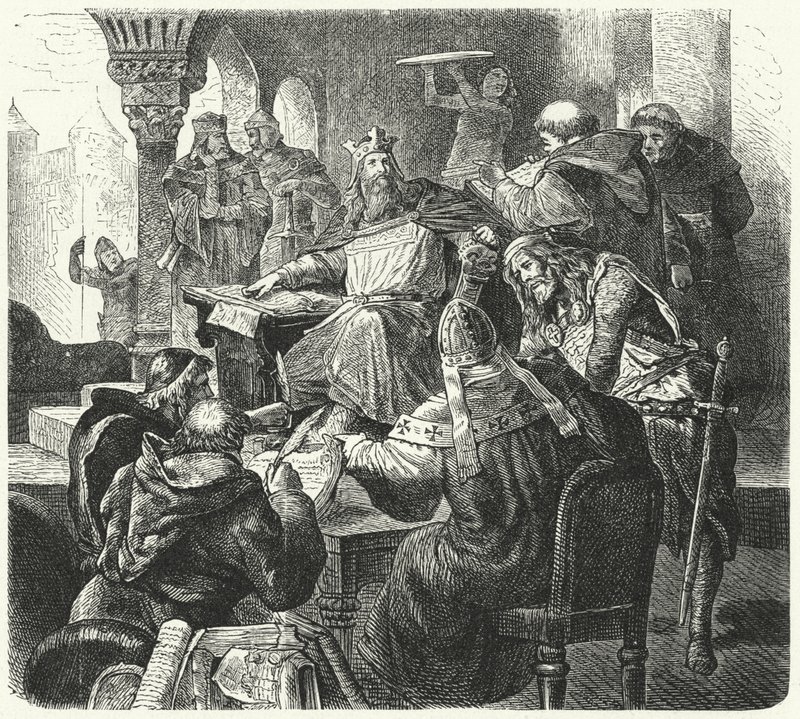 Charlemagne consultant des érudits et des clercs - German School