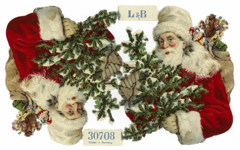 Carte de Noël représentant le Père Noël - German School