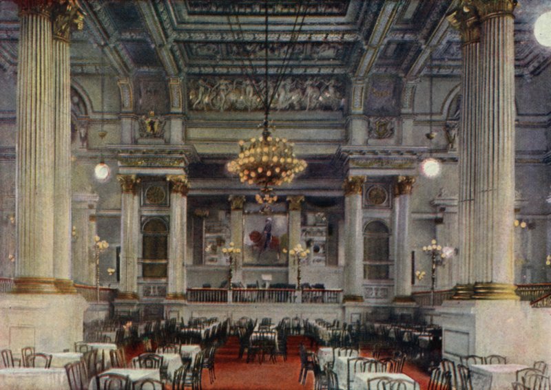 Salle de concert, Jardin zoologique de Berlin, Allemagne (lithographie en couleur) - German School