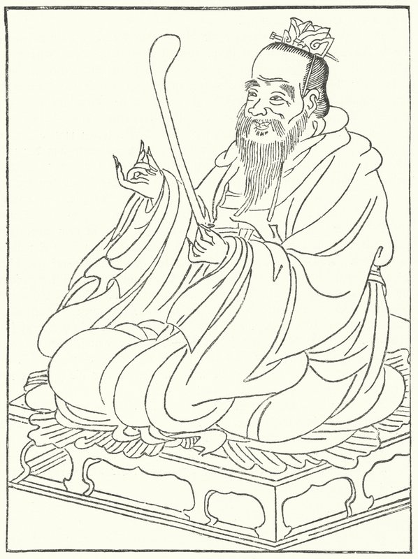 Confucius, ancien philosophe chinois (551-479 av. J.-C.) (gravure) - German School