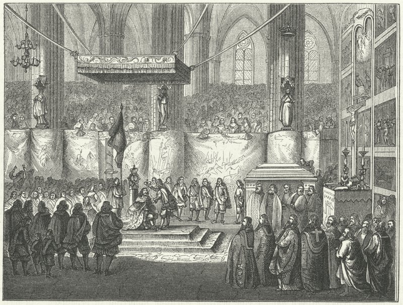 Couronnement de Charles X Gustave de Suède dans la cathédrale d