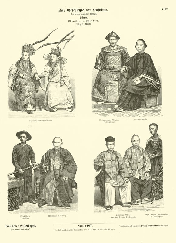Costume des Chinois des Indes orientales, 1880 - German School