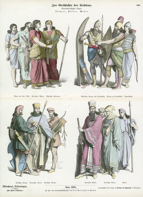 Costumes des anciens Assyriens, Perses et Mèdes - German School