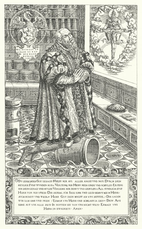 Cyriacus Schnaus, apothicaire à Nuremberg au 16ème siècle (gravure) - German School