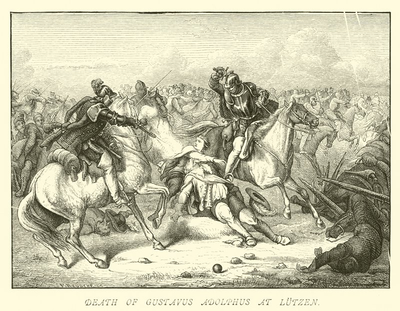 Mort de Gustave-Adolphe à Lützen - German School