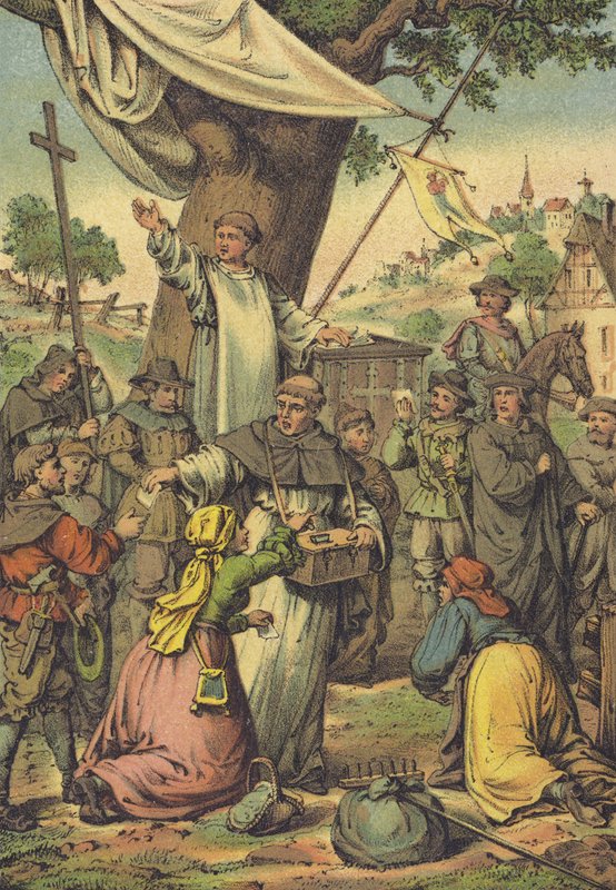 Le frère dominicain Johann Tetzel distribuant des indulgences contre de l