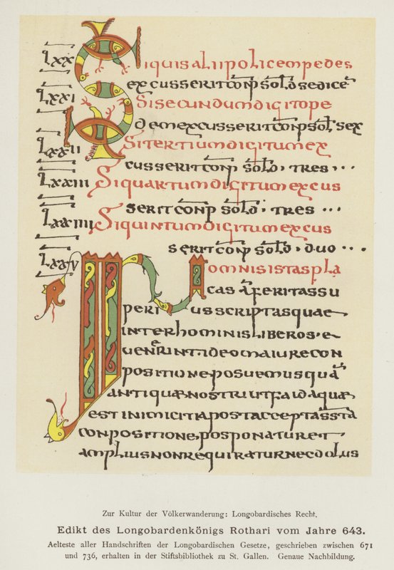 Édit de Rothari, roi des Lombards, 643 - German School
