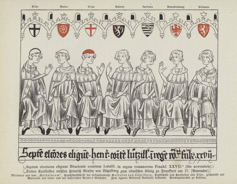 Élection de Henri VII de Luxembourg comme empereur du Saint-Empire romain germanique, Francfort, 27 novembre 1308 - German School