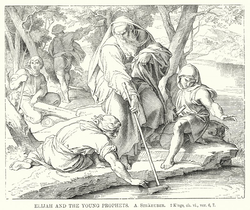 Élie et les jeunes prophètes, 2 Rois, ch vi, v 6, 7 - German School