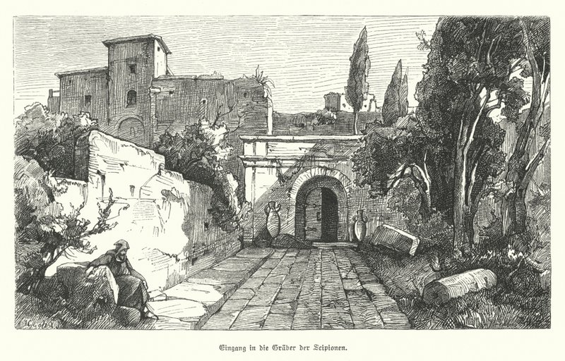Entrée du Tombeau des Scipions, Rome - German School