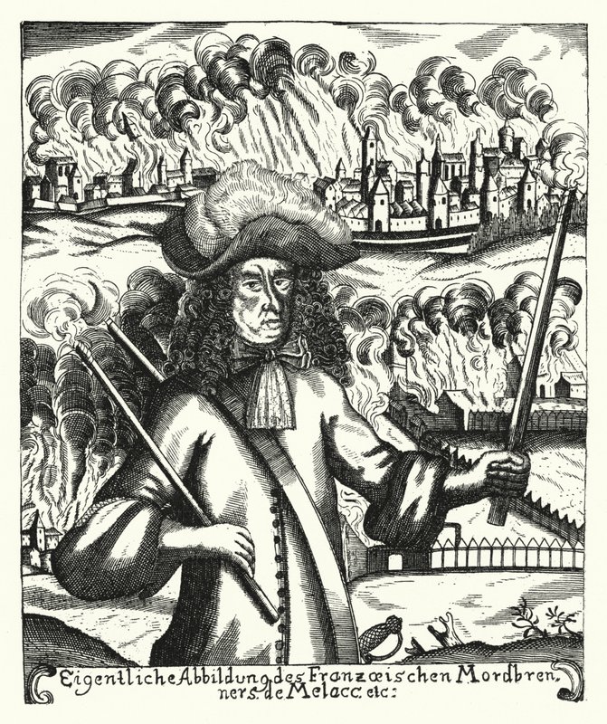 Ezechiel du Mas, Comte de Melac, soldat français (gravure) - German School