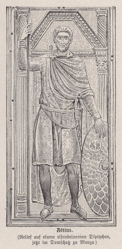 Flavius Aetius, général romain (gravure) - German School