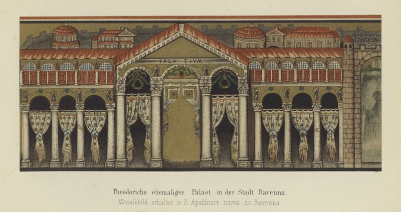 Ancien palais de Théodoric le Grand, roi des Ostrogoths, à Ravenne, Italie - German School