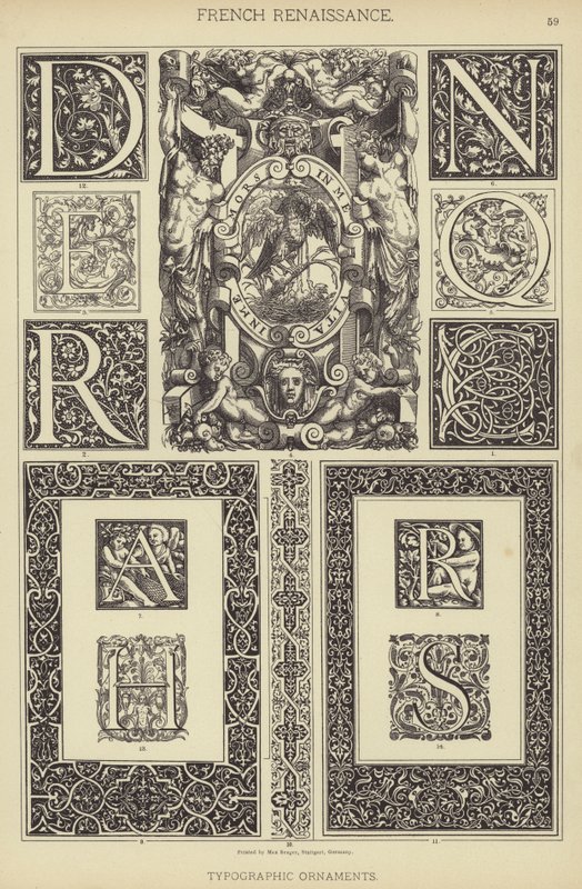 Renaissance française, ornements typographiques - German School