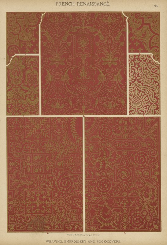 Renaissance française, tissage, broderie et couvertures de livres - German School
