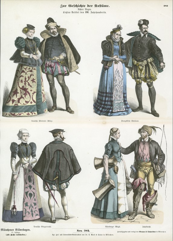 Costumes français et allemands, fin 16ème siècle - German School