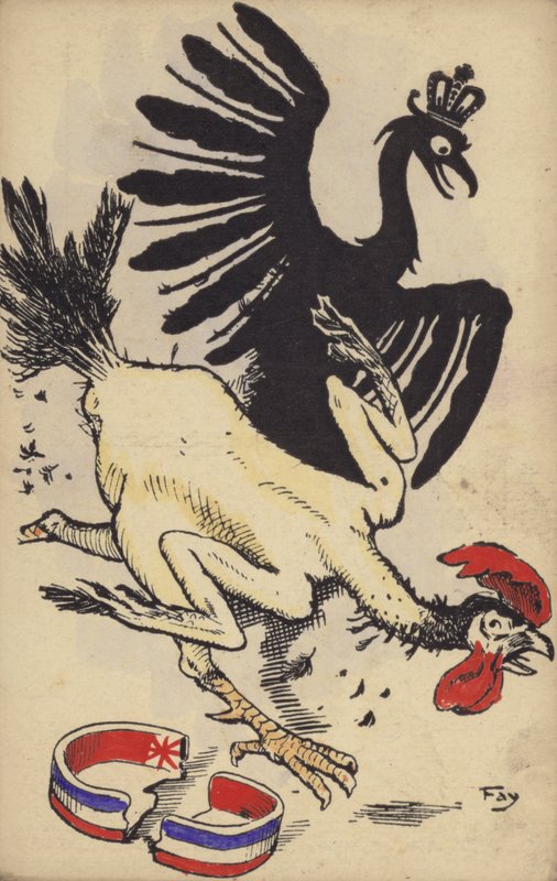 Coq français fuyant l