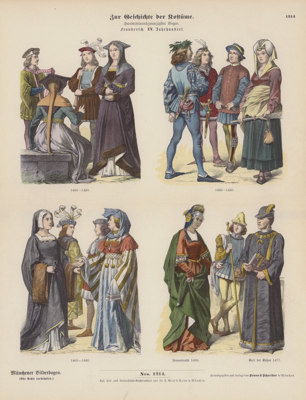 Costumes français du XVe siècle - German School