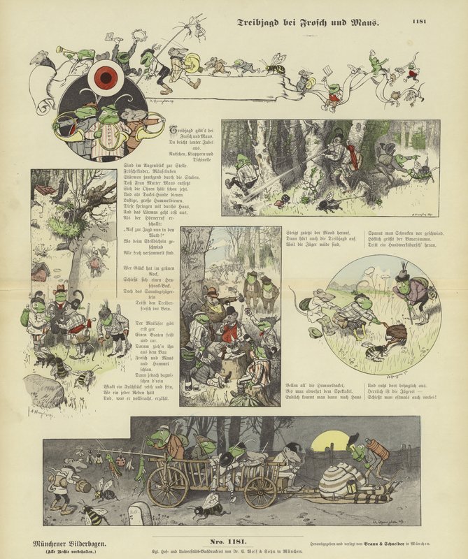 Les grenouilles et les souris vont à la chasse - German School