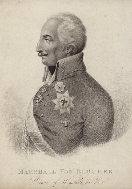Gebhard von Blücher, maréchal prussien (gravure) - German School