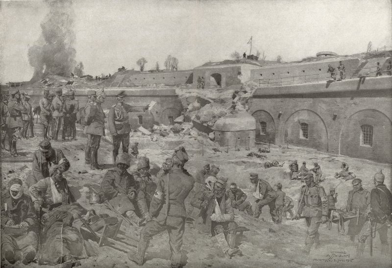 Le maréchal von Mackensen visitant Augenfort de Przemysl - German School