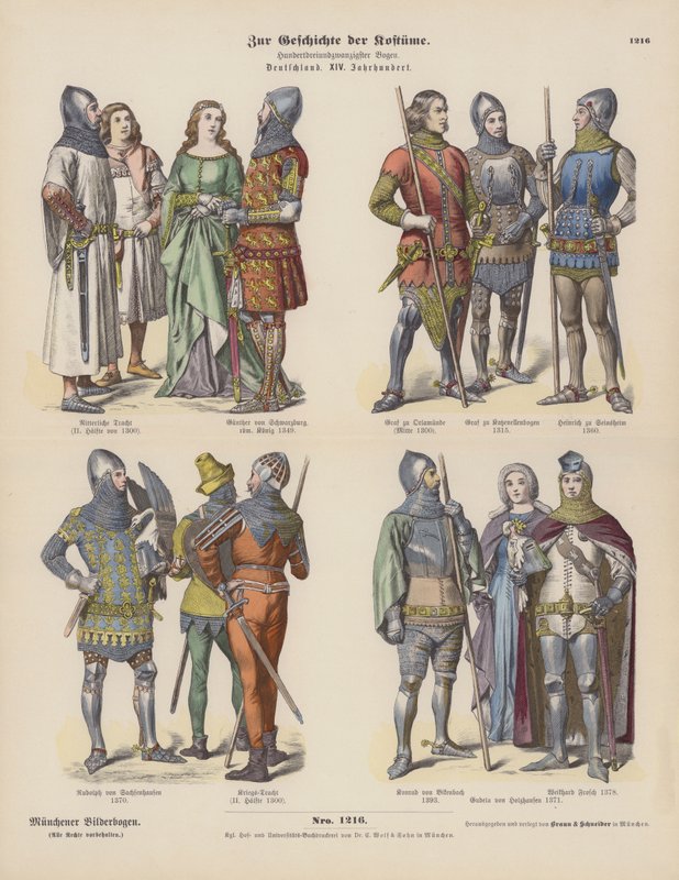 Costumes allemands du 14ème siècle - German School