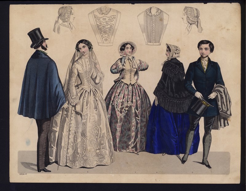 Planche de mode allemande, milieu du 19e siècle - German School