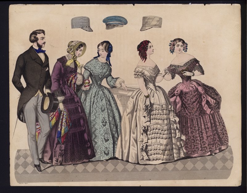 Planche de mode allemande, milieu du XIXe siècle - German School