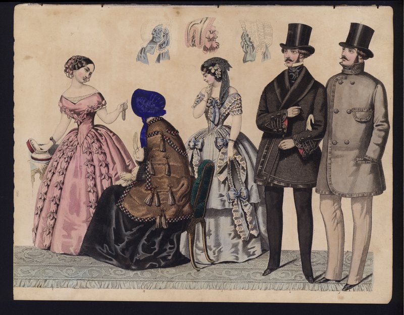 Planche de mode allemande, milieu du XIXe siècle - German School