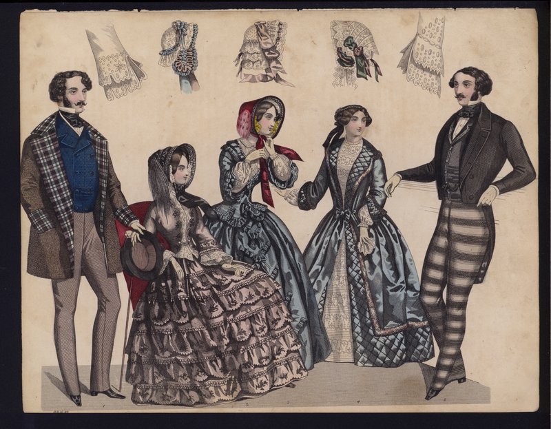 Planche de mode allemande, milieu du XIXe siècle - German School