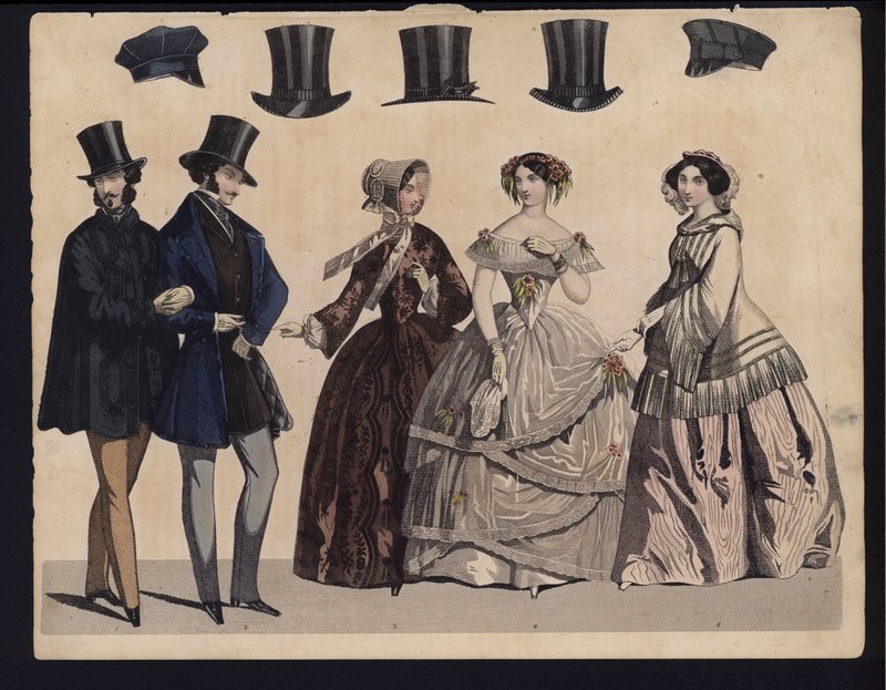 Planche de mode allemande, milieu du 19ème siècle - German School