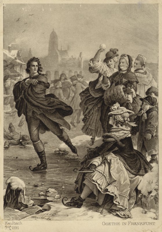 Goethe à Francfort (lithographie) - German School