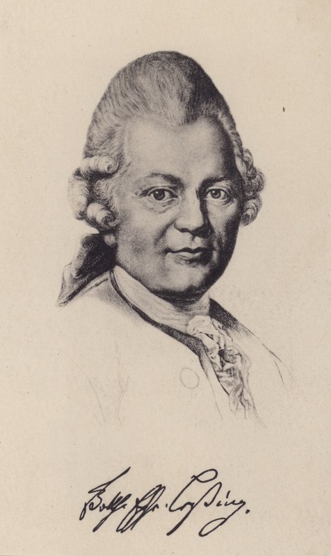 Gotthold Ephraim Lessing, philosophe, écrivain et dramaturge des Lumières allemandes (lithographie) - German School
