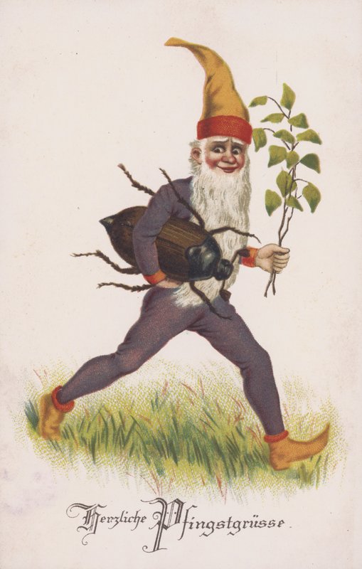 Carte de vœux célébrant la Pentecôte ou la Pentecôte. (chromolitho) - German School
