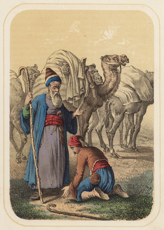 Harun al Rashid et Abdallah dans une scène des Mille et Une Nuits - German School