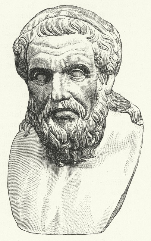 Tête du philosophe romain Apollonios de Tyane (gravure) - German School
