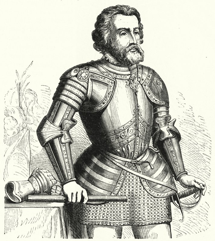 Hernan Cortes, conquistador espagnol - German School