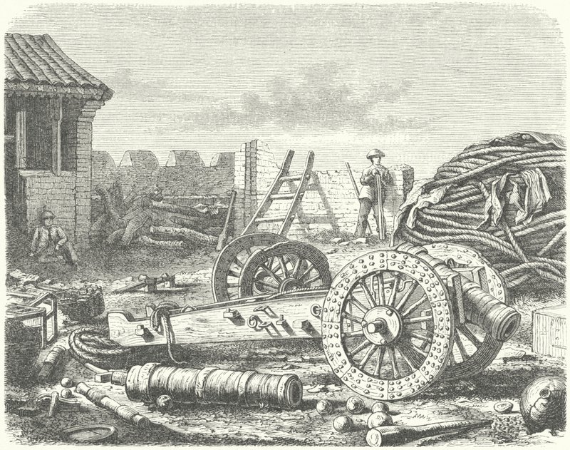 Dans les forts de Taku, Chine - German School